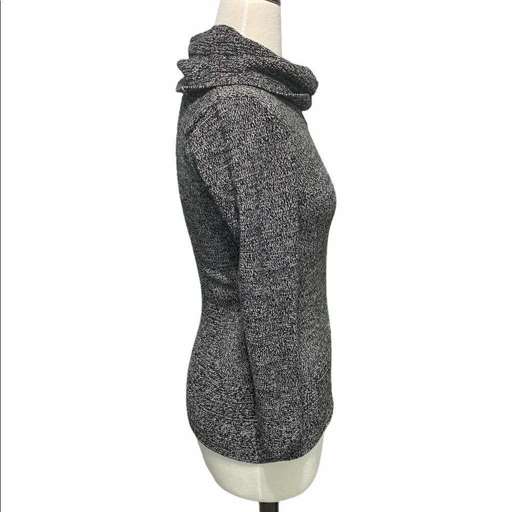 Calvin Klein‎ Cowl Neck Knit Sweater Pullover Rib Front Contrast Design Gray XS - Picture 4 of 9